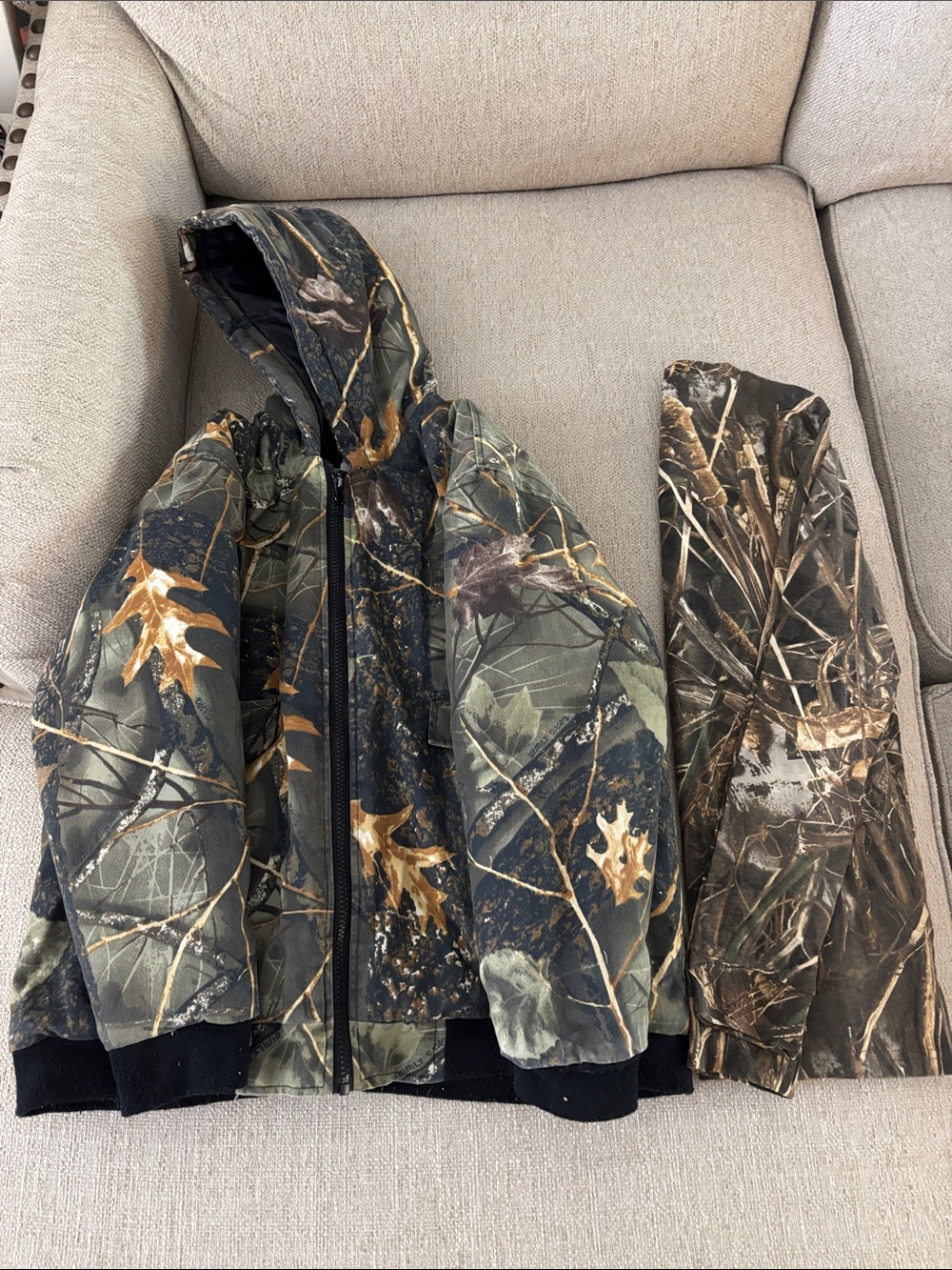 Camo Youth Large Jacket and LS Shirt